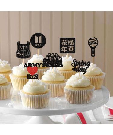 Keaziu 28 PCS Music Singer Cupcake Toppers KPOP Singer Cupcake Picks for Spring Day A-rmy B-T-S Singer Group Theme Party Birthday Party Decoration for Boys and Girls Spring Black - Buy Online on GoSupps.com