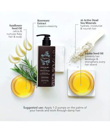 Saphira Hydrating Leave-In Conditioner | Mineral Mud Hair Repair for Dry Damaged Hair | Sulfate-Free & Paraben-Free | 8.5 oz - Strengthening & Styling - Buy Online on GoSupps.com