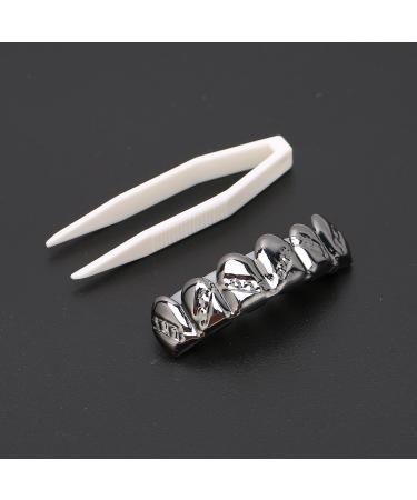 Party Coated Braces Durable Hip Hop Braces for Most Tooth Sizes for Upper Teeth(Black)