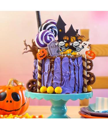 Halloween Cupcake Toppers - Picks Set Halloween Topper Pumpkin Cupcake Toothpicks Party Decorations for Cupcake Party Supplies Fovolat - Buy Online on GoSupps.com