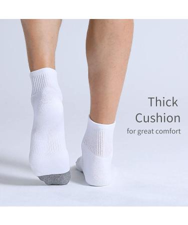 FITRELL 6 Pack Men's Athletic Ankle Socks Cushioned Sports Running Socks - White, Size 9-12 - Buy Online on GoSupps.com