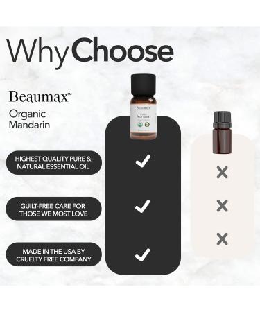 Mandarin Organic Essential Oil - 100% Pure Citrus Reticulata USDA Certified Therapeutic Grade 10ml - Beaumax - Buy Online on GoSupps.com