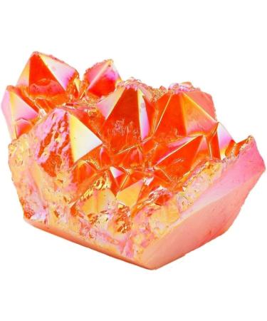 Natural Crystal Rough 100g Crystal Rainbow Orange Titanium Coated Crystal Cluster Quartz Drusy Geode Gemstone Specimen - Buy Online on GoSupps.com
