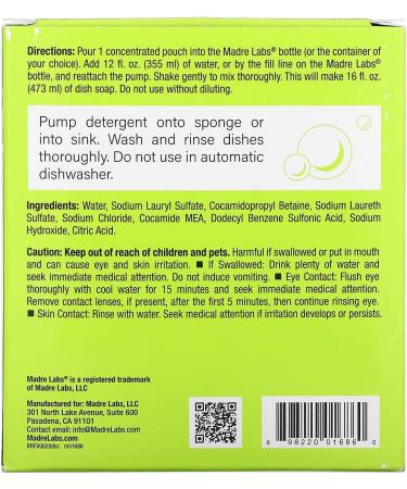 Buy Unscented 3x Concentrate Dish Soap Refill 6 Pouches (4 fl oz each) for International Shipping - Buy Online on GoSupps.com