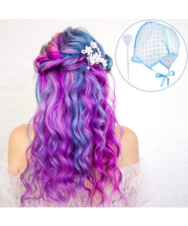6 Pieces Disposable Hair Highlight Cap Tipping Cap Hair Coloring Highlight Dye Cap with 6 Pcs Plastic Hooks for Highlighting Dyeing and Coloring - Buy Online on GoSupps.com