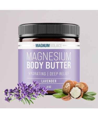 Magnesium Body Butter for Women - Luxurious Lotion with Mango, Shea, and Grapeseed Oil Infused with Magnesium for Legs - Lavender, Tea Tree, and Cedarwood Scent - Buy Online on GoSupps.com
