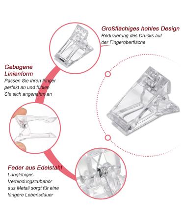 Fantesi 12-Piece Polygel Nail Clip Set | Transparent Nail Tip Clips for Poly Gel Nail Extensions - Buy Online on GoSupps.com