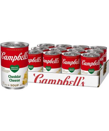 Campbells Health Request Cheddar Cheese Soup. 10.75 Oz Pack fo 12 Bundled with V2U Utensil Set
