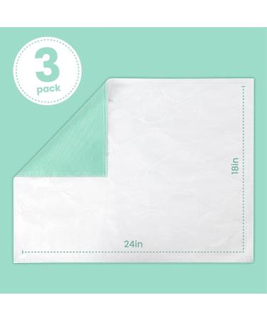 3-Pack Washable Incontinence Chair/Bed Pads | Waterproof Chux Mattress Pads for Dogs | 18x24 - Buy Online on GoSupps.com