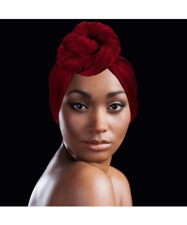SATINIOR 6-Piece Head Wrap Scarf Set for Women - Soft Stretch Turban Tie Headbands in Black, White, Gray, Blue, Red, Light Brown - Buy Online on GoSupps.com