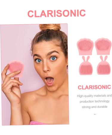 FOMIYES 20 Pcs Rabbit Ears Facial Brush Body Massager Face Massager Silicone Face Scrubber for Women Hand Held Massager Face Cleaner Facial Massager Silica Gel The Face Miss Cleaning Brush Light Pinkx5pcs 7.5x7.5cmx5pcs - Buy Online on GoSupps.com