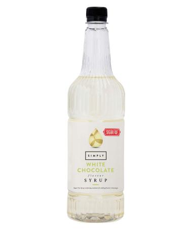 Simply Sugar Free White Chocolate Syrup Low Calorie Vegan & Nut Free Flavoured Syrup for Coffee Cocktails & Baking (1 Litre)