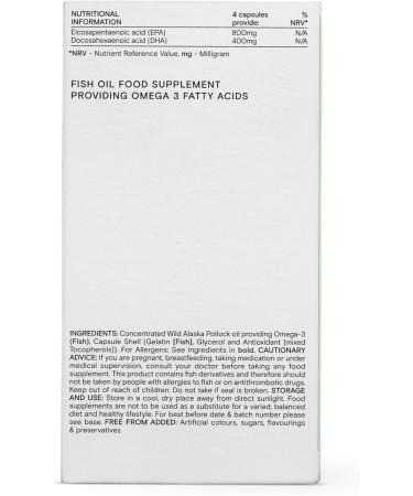 Wild Nutrition Food-Grown Pure Strength Omega 3 Supplement | Fish Oil Capsules with 250mg of DHA & EPA | Fish Oil Omega 3 Fatty Acid Supplements | 120 Capsules Adult - Buy Online on GoSupps.com