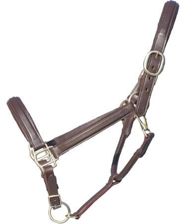 MiraQuine Leather Halter for Horses | WB/Full Size | Premium Brown Quality - Buy Online on GoSupps.com