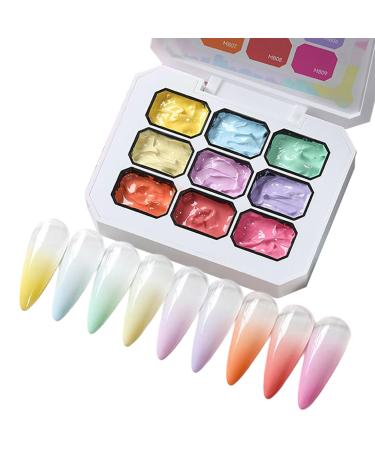 G n rique Goldient Gradient Gel Paint - 9 Colors | No UV LED Drying | Long Lasting Draws for Beauty Spider Rustrour Nail Polish Colors: Creating and Decorating