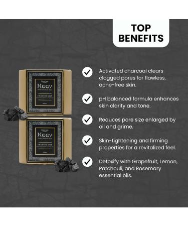 Nee.v Herbal Handmade Charcoal Soap Set of 3 (100gm) - Natural Skincare for Healthy Skin | International Shipping - Buy Online on GoSupps.com