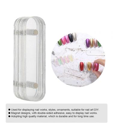10PCs Transparent Nail Art Tips Display Stand | Double-Sided Adhesive Tape | Acrylic Strip Display for Home & Salon Use | DIY Nail Accessories - Buy Online on GoSupps.com