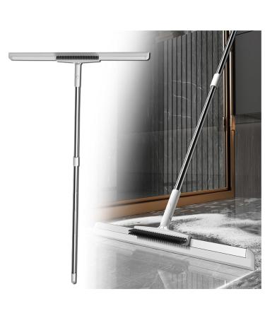 RRRYYYZZ Silicone Broom Multifunction with 49 Long Handle Air Broom Floor Squeegee for Concrete Floor for Concrete Floor Bathroom Tile
