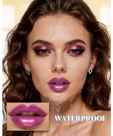  Lestpola Glossy metallic lipstick glittery pink with a smooth moisturizing texture long-lasting shimmer intense color vegan waterproof glittery for women - 05 - Buy Online on GoSupps.com