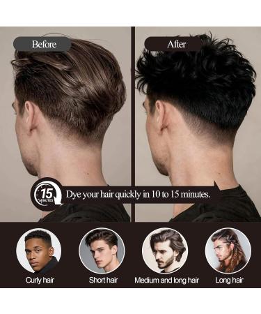 HOUSN Black Hair Dye Shampoo 3in1 hair color shampoo against gray hair simple gray coverage and hair care easy to use semipermanent black hair color shampoo for men and women - Buy Online on GoSupps.com