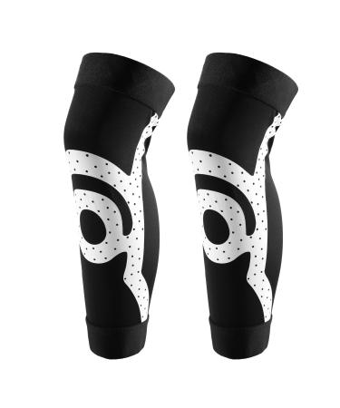 VOCOSTE 1 Pair Knee Calf Compression Cuff Leg Compression Stockings Muscle Soreness Spandex Black White L Size