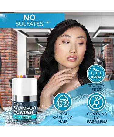 Biotin Dry Shampoo Volumizing Powder - For Women and Men - Non Aerosol Unscented Waterless Solution - Mini Travel Size - Balance Clean Blonde Brown Black Oily and Dark Hair - Fragrance Free - Buy Online on GoSupps.com