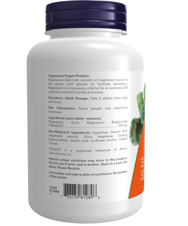 Now Foods Magnesium Bisglycinate 100mg 180tab - Buy Online on GoSupps.com