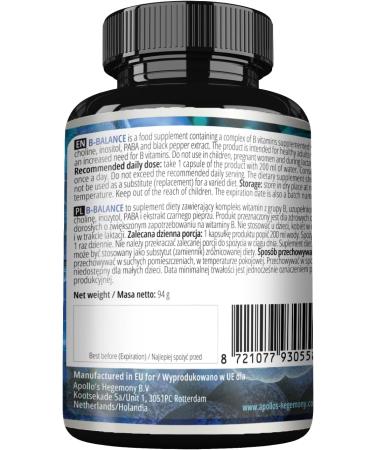 APOLLO'S HEGEMONY B-Balance 120 Vegan Capsules - Vitamin B Complex Contains Vitamins B1 B2 B6 B12 Folate and More - 4 Months Supply - Supports Overall Health Capsule 120 Count (Pack of 1) - Buy Online on GoSupps.com