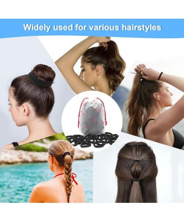 Ansnbo 120PCS Black Seamless Thick Hair Ties - Elastic Ponytail Holder for Women - Buy Online on GoSupps.com