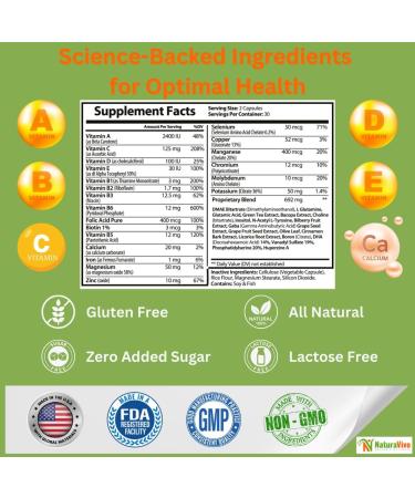 Master Mind Brain & Focus Formula - Nootropic Supplement for Improved Focus Memory and Clarity - DMEA - Energy Booster with Vitamins & Minerals - Made in USA GMP Certified - 60 Capsules - Buy Online on GoSupps.com