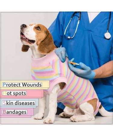 Buy Surge Suits for Dogs | Healing & Protection Vests for Surgery - XS A-ROSA Pink Stripes - Buy Online on GoSupps.com