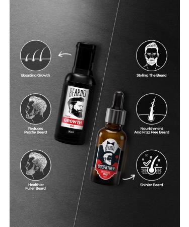 Beardo Godfather Lite Beard And Moustache Oil - 30 ml With Natural Ingredients - Almond Oil Aloe Vera Extract Castor Oil Olive Oil Beard Oil - Buy Online on GoSupps.com