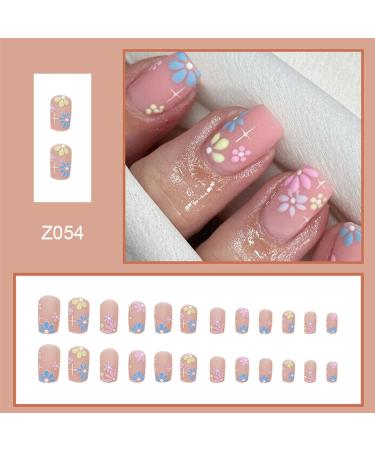FEIlei 24Pcs Press on Nails Short Design Fake Nails Wearable Fake Nails Set for Women - Buy Online on GoSupps.com