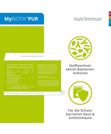 Nutrimmun MyBiotik PUR - Metabolic Bacterial Cultures Biotin & Vitamin B2 | 30 Portions Dietary Supplements for Skin & Mucous Membranes - Buy Online on GoSupps.com