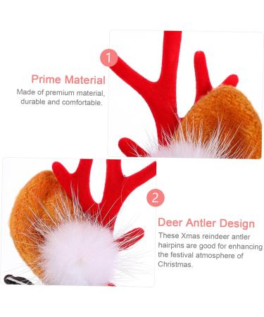 minkissy 2 Pairs Christmas hair clips clips for hair duckbill hair clips hair clips for girls xmas Hair Hoop antlers hair clips for women Reindeer horn hair Xmas Hair Barrette Headband - Buy Online on GoSupps.com