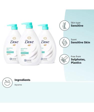 Dove Hypoallergenic Body Wash 34 oz - Sulfate Free, Gentle Care for Sensitive Skin - 3 Count - Buy Online on GoSupps.com