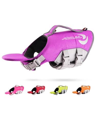 ThinkPet Dog Life Jacket Adjustable Life Jacket Reflective Lifesaver with Buoyancy Purple S - Buy Online on GoSupps.com