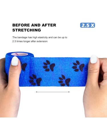 8 Rolls Dog Bandage Self Adhesive Cohesive Dog Bandage Vet Wrap for Dogs Non-Woven Elastic Dog Paw Bandage for Legs Paws Wrist Ankle 5cm X 4.5m (Multicolor) - Buy Online on GoSupps.com