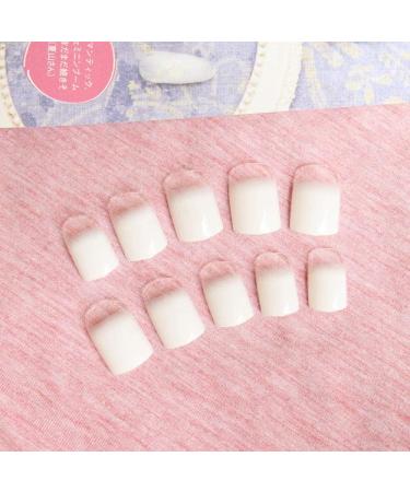 Elegant Japanese Artificial Nails - 24PCs Pure White Short Tips with Glue | Perfect for Brides & Special Occasions - Buy Online on GoSupps.com