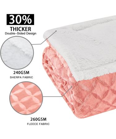 Inhand Sherpa Throw Blanket 90x90 - Baby Pink | Cozy, Soft, and Reversible Fleece Blanket for Couch, Sofa, Bed | Large Fluffy Blanket for Ultimate Comfort - Buy Online on GoSupps.com