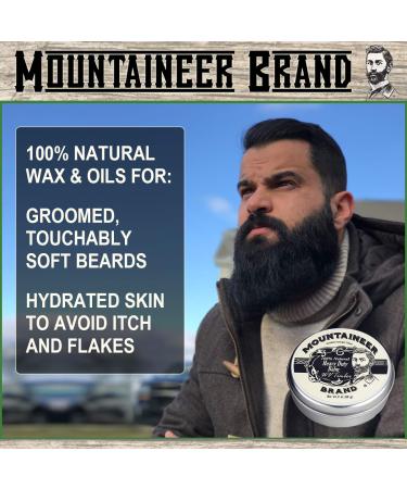 Mountaineer Brand Heavy Duty Beard Balm for Men - 100% Natural Leave-In Styling Balm - Timber Scent 2oz - Buy Online on GoSupps.com