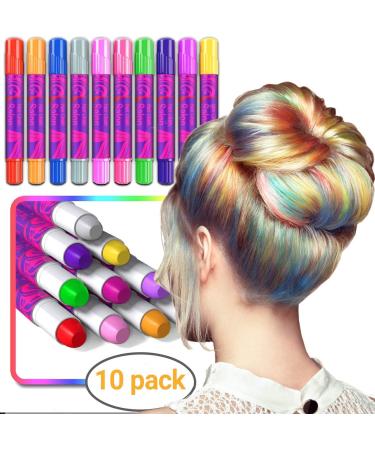Desire Deluxe Hair Chalk Gift for Girls - 10 Temporary Colour Pens Makeup Kit, Perfect Toy for Kids 5-13 Years Old - Buy Online on GoSupps.com