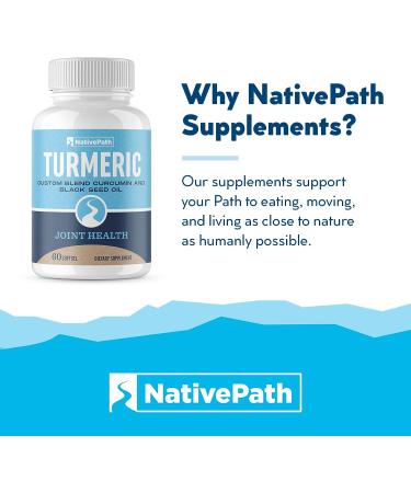 NativePath Turmeric Curcumin with Black Seed Oil - Joint Health & Antioxidant 60 Softgels - Buy Online on GoSupps.com