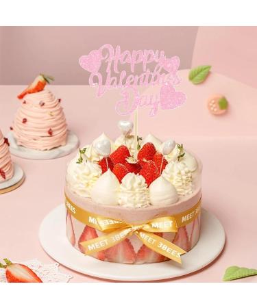 24Pcs Happy Valentines Day Cupcake Toppers with Love Heart Glitter Sweet Love Cupcake Picks Valentines Themed Party Cake Decorations for Valentines Day Wedding Engagement Party Supplies (Pink) - Buy Online on GoSupps.com