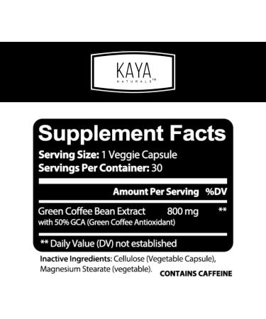 Kaya Naturals Green Coffee Bean Extract - Non-GMO Gluten-Free Supplement (30 Count (Pack of 1) - Buy Online on GoSupps.com