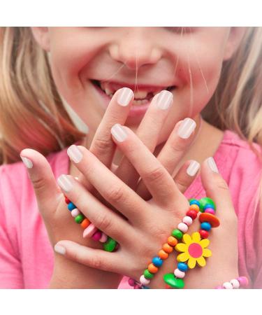 600 Kids Natural Acrylic False Nail Tips - Short Full Cover Fake Nails for Girls - 10 Sizes (Clear) - Buy Online on GoSupps.com