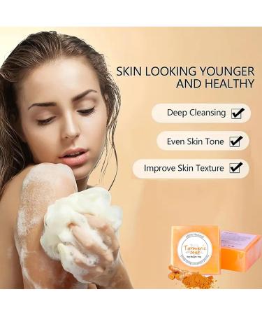 Turmeric Soap Bar - Face & Body Handmade Bar - Turmeric Soap Turmeric Acne Dark Spots Smooth Skin - Skincare Face Care Moisturizing Blackhead Corrector Remover - 110g - Buy Online on GoSupps.com