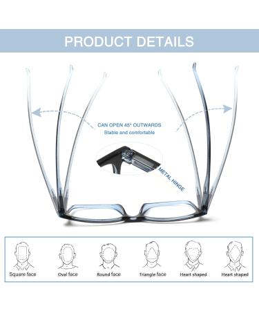 Cojwis 5-Pack Classic Reading Glasses for Men & Women - Comfortable Rectangular Optical Aid Springs Hinge 1.75x Magnification 5 Colors - Buy Online on GoSupps.com
