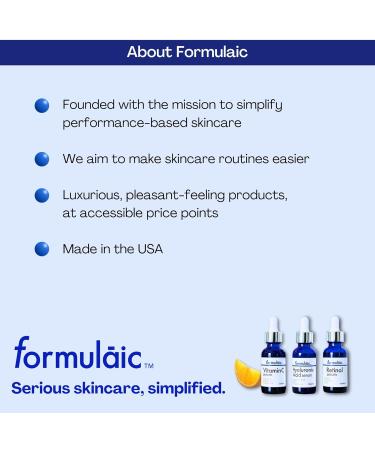 Formulaic Vitamin C Retinol & Hyaluronic Acid Serums Box Set | Hydrate Revitalize & Even Skin Tone | Perfect Skincare Gift | 3 Fl Oz - Buy Online on GoSupps.com