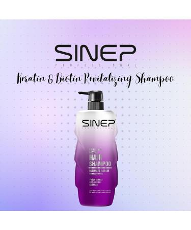 SINEP Professional Keratin and Biotin Shampoo 1000 ml for damaged hair strengthening shine healthy growth - Buy Online on GoSupps.com
